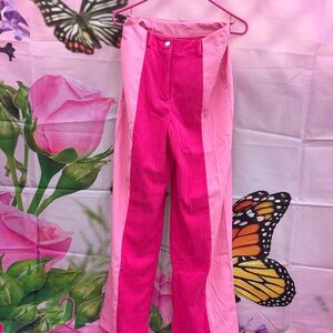 SHEIN Pink Colorblock Pants